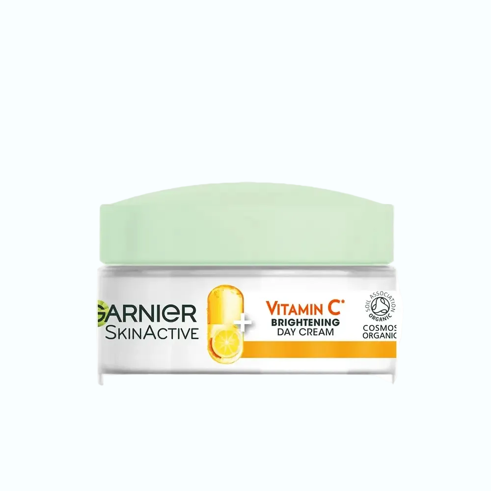 Garnier Vitamin C Brightening Day Cream moisturizer for radiant glowing skin and dark spot reduction