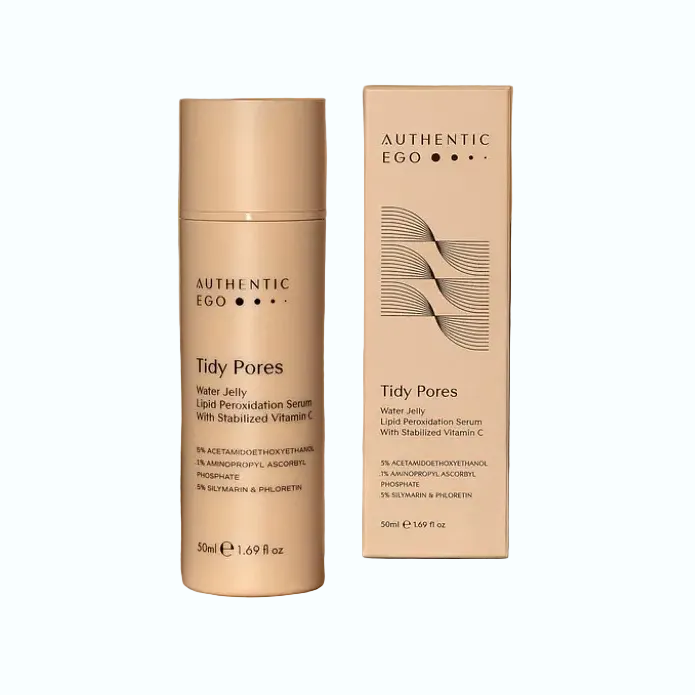 Authentic Ego Tidy Pores Vitamin C Serum for acne-prone sensitive skin with brightening and hydration