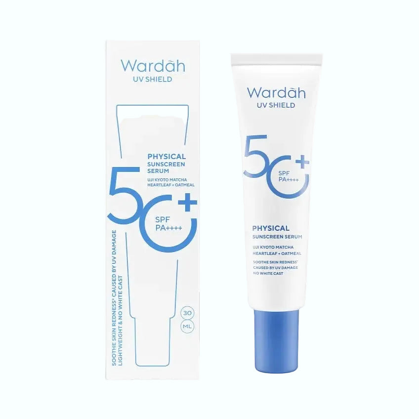 Wardah UV Shield Physical Sunscreen Serum SPF 50+ PA++++ mineral sunscreen for sensitive skin