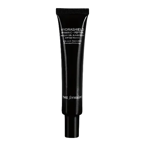 The Formula rx Hydrashield Vitamin C + Peptide Watery Gel Sunscreen SPF 50 for brightening and oil-free sun protection