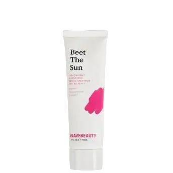 Krave Beauty Beet The Sun SPF 40 PA+++ lightweight chemical sunscreen with beetroot extract for daily UV protection