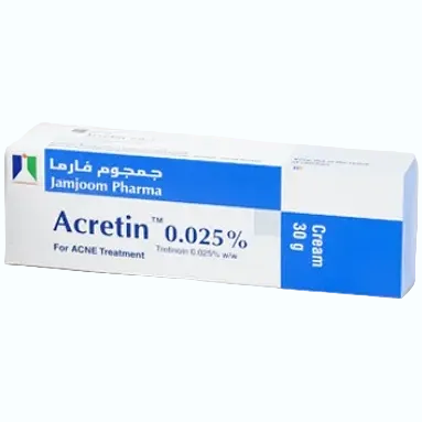 Jamjoom Pharma Acretin Cream 0.025% tretinoin prescription treatment for acne and anti-aging