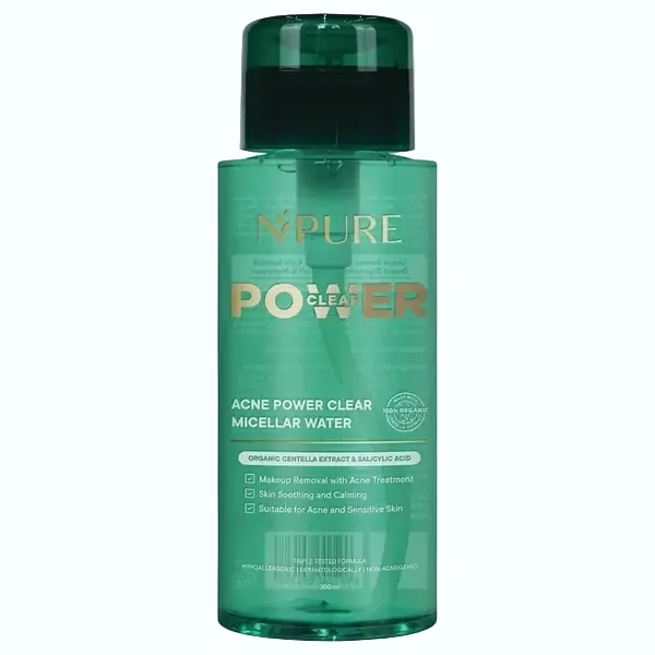 Npure Acne Power Clear Micellar Water with salicylic acid and centella for acne-prone and sensitive skin
