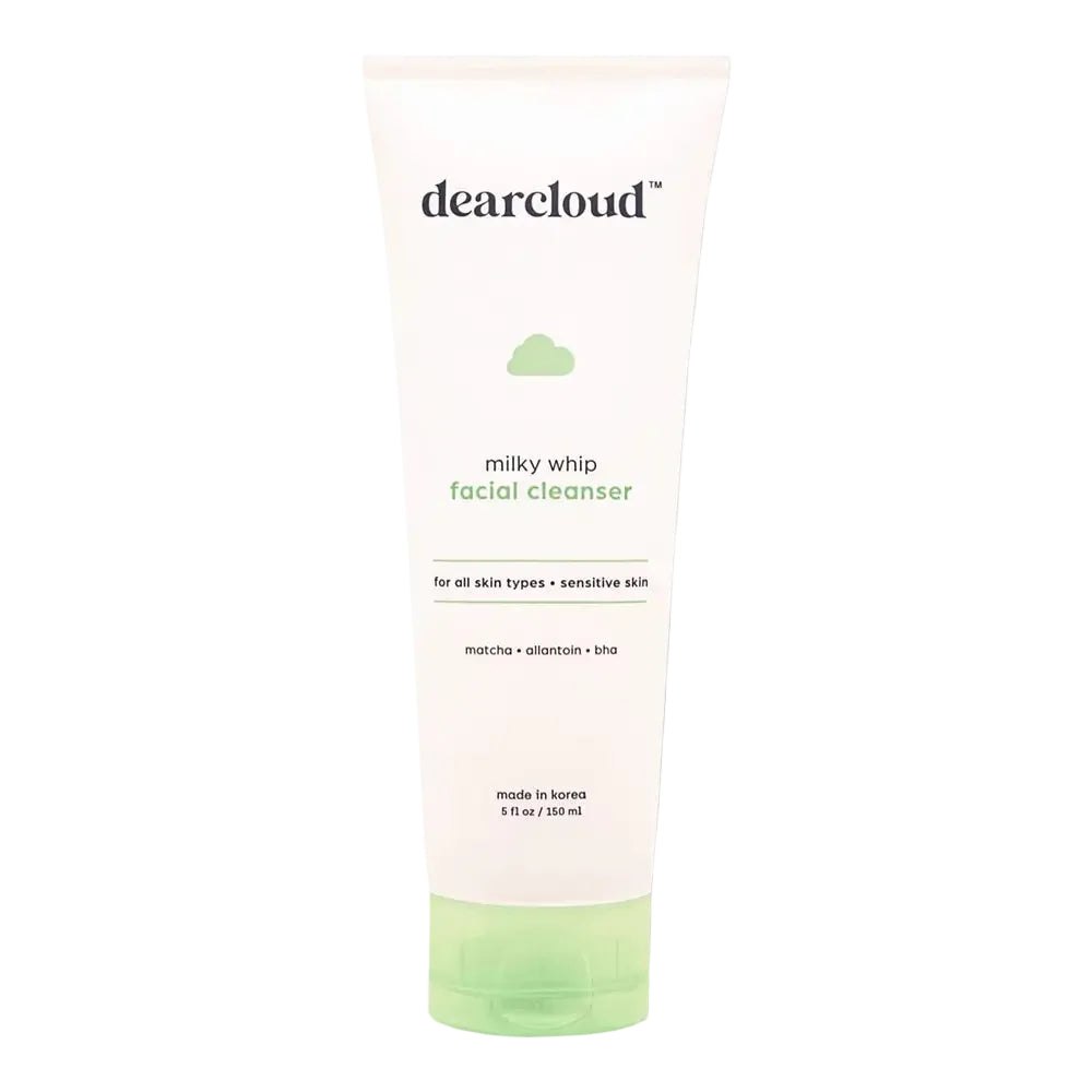 Dearcloud Milky Whip Facial Cleanser with matcha green tea for gentle cleansing and pore detox