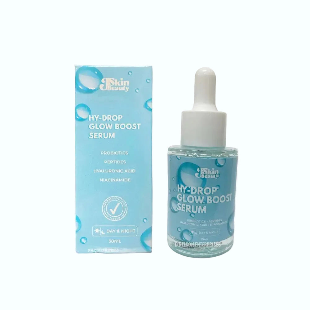 JSkin Beauty Hy-Drop Glow Boost Serum with niacinamide and hyaluronic acid for brightening and hydration