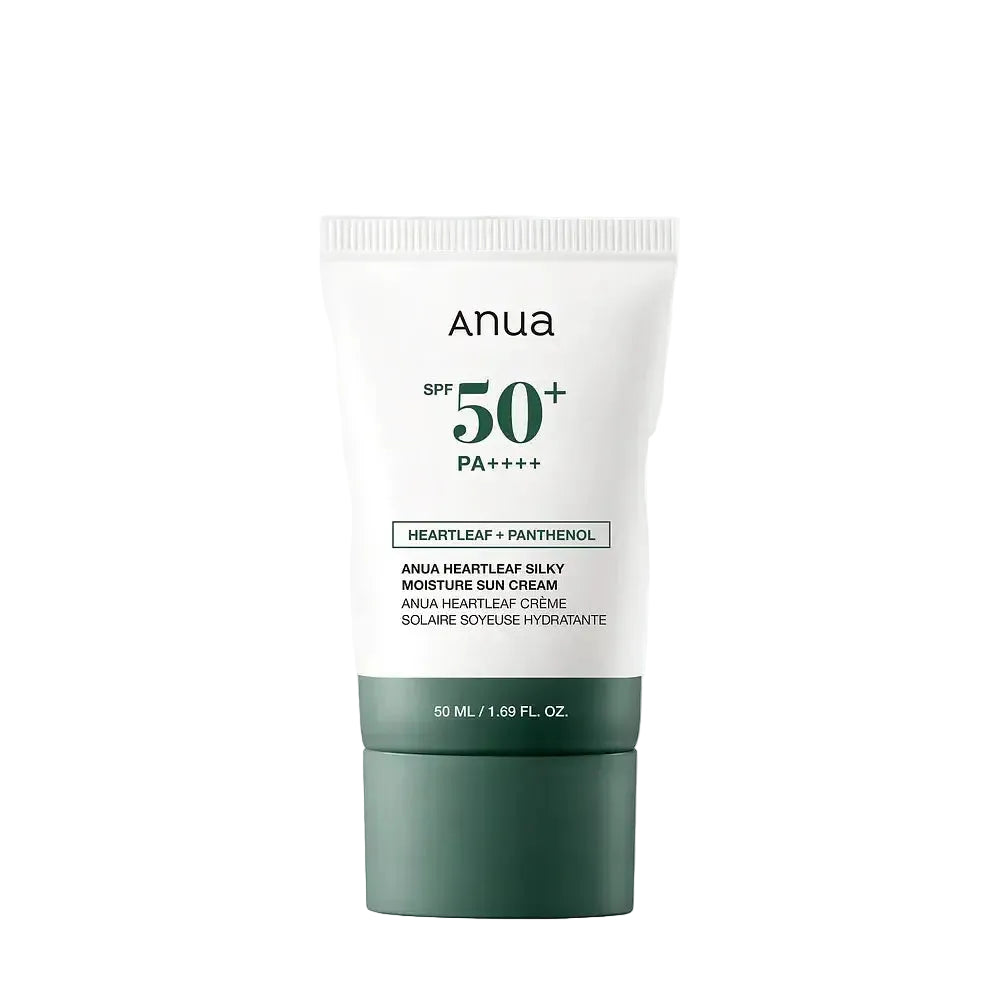 Anua Heartleaf Silky Moisture Sun Cream SPF50+ for sensitive skin UV protection