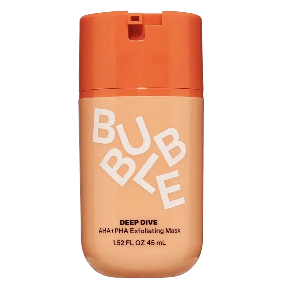 Bubble Deep Dive AHA + PHA Exfoliating Mask for brightening and texture smoothing