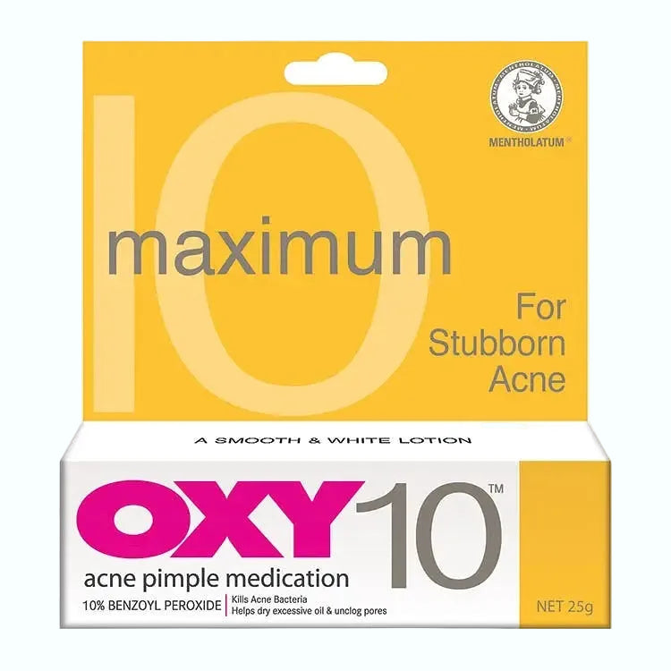 OXY Malaysia Acne Pimple Medication 10% with benzoyl peroxide for stubborn acne and blemish treatment