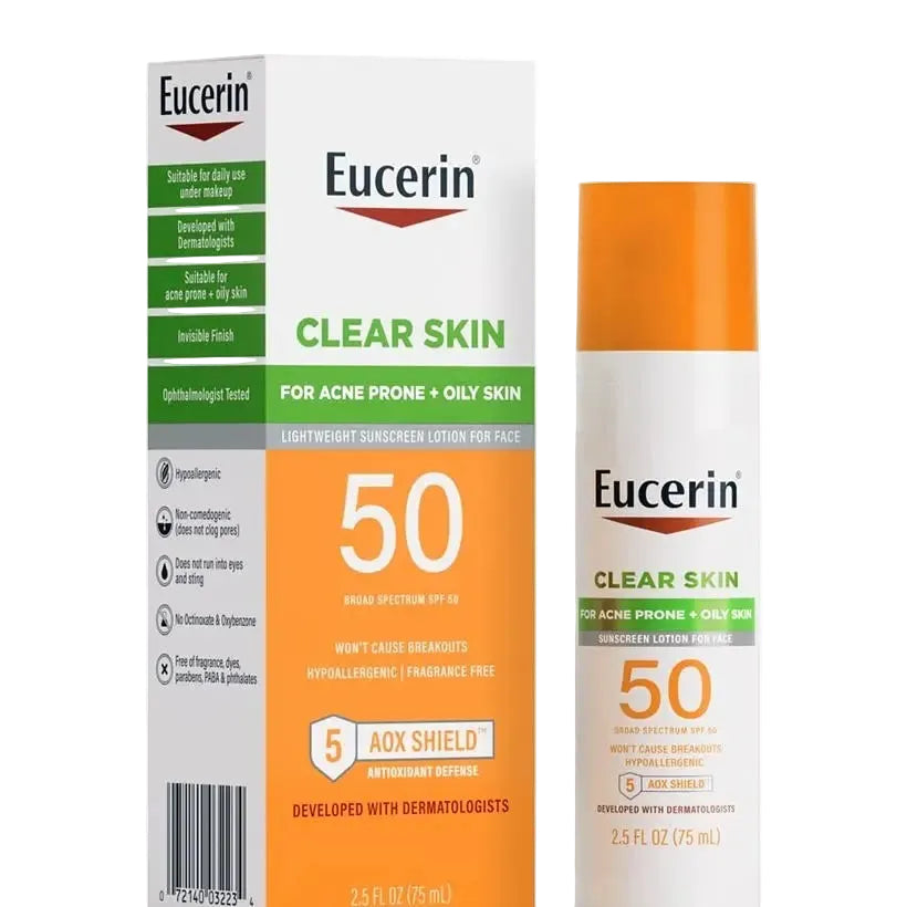 Eucerin Clear Skin SPF 50 Face Sunscreen for oily and acne-prone skin, matte finish