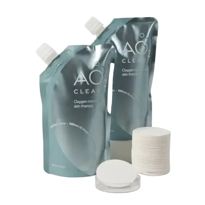 AO2 Clear Oxygen Nanobubbles Skin Therapy for acne treatment with pure oxygen and distilled water