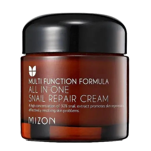 Mizon All-In-One Snail Repair Cream Korean moisturizer with 92% snail mucin for hydration and skin repair