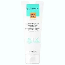 Sephora Collection Smoothing Cleanser with AHA + BHA for exfoliating and smoothing skin texture