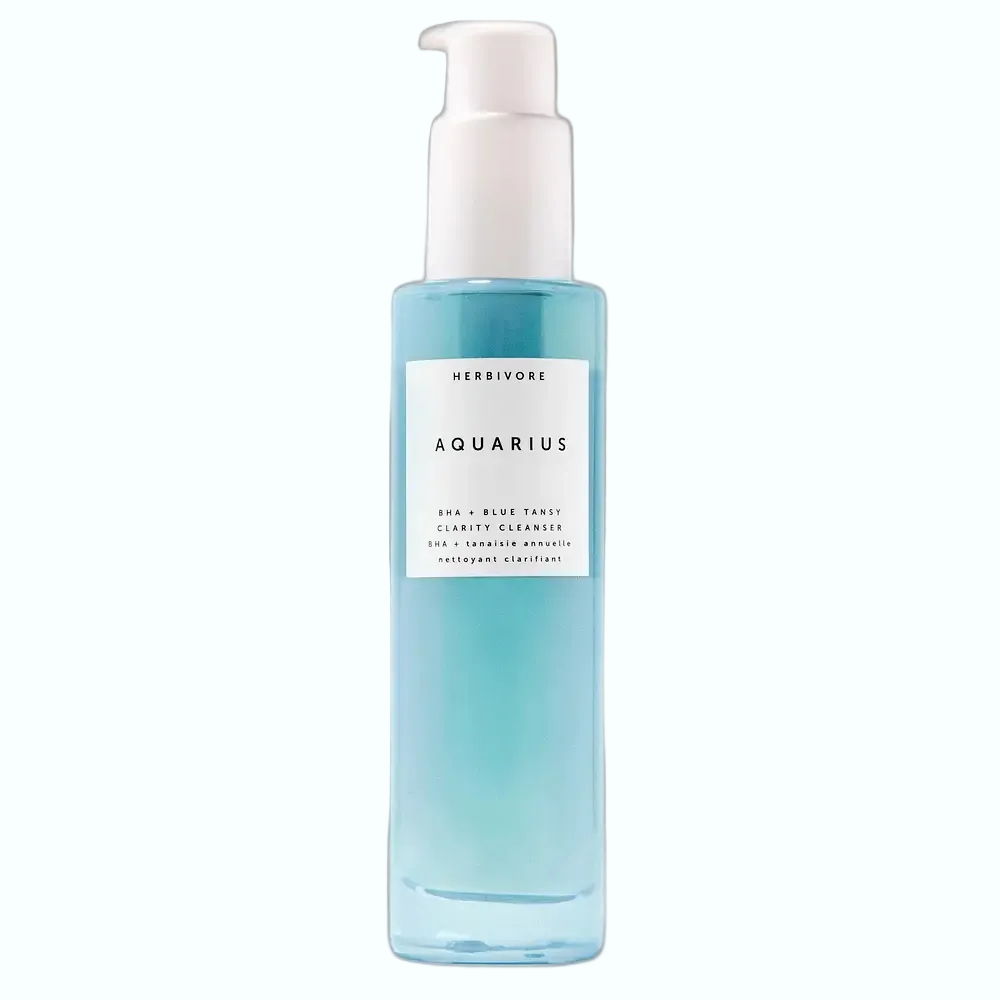 Herbivore Aquarius BHA Blue Tansy Clarity Cleanser for acne-prone and oily skin with salicylic acid