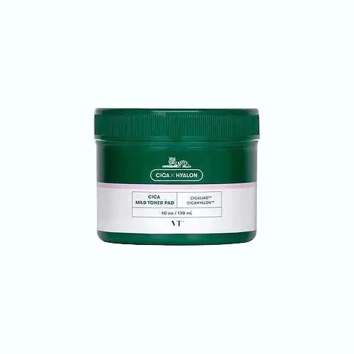 VT Cosmetics Cica Mild Toner Pad for soothing and hydrating sensitive skin with centella asiatica
