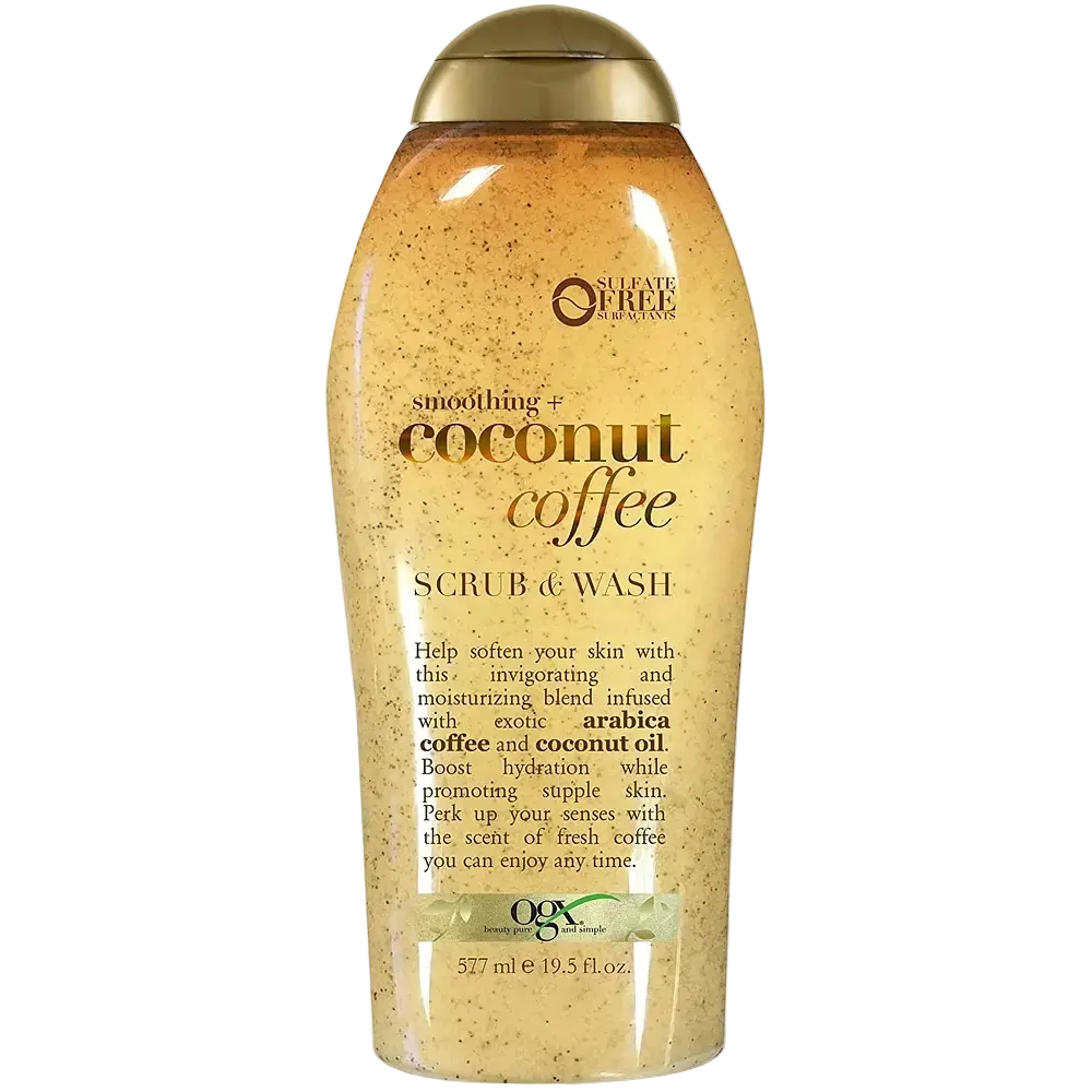 OGX Beauty Smoothing Coconut Coffee Exfoliating Body Scrub with Arabica Coffee for soft smooth skin
