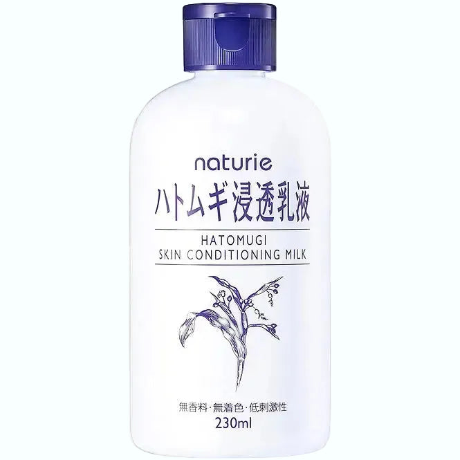 Naturie Hatomugi Skin Conditioning Milk with coix seed extract for hydration and soothing