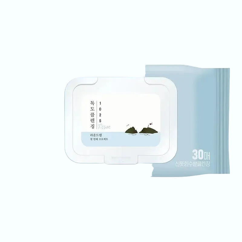 Round Lab 1025 Dokdo Cleansing Tissue for gentle makeup removal and cleansing