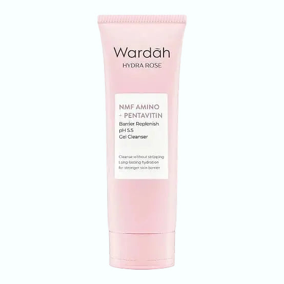 Wardah Hydra Rose NMF Amino Pentavitin Barrier Replenish Gel Cleanser for hydration and sensitive skin