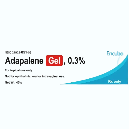 Encube Adapalene Gel 0.3% prescription retinoid for acne treatment and anti-aging