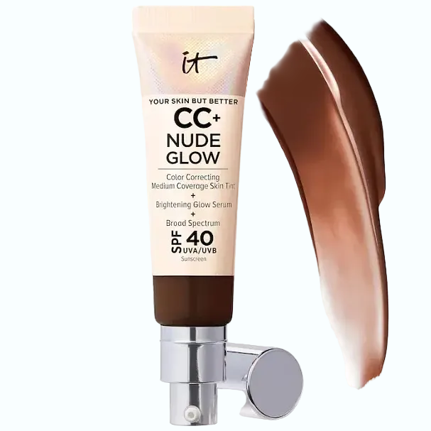 IT Cosmetics CC+ Nude Glow Lightweight Foundation SPF 40 for radiant coverage and sun protection