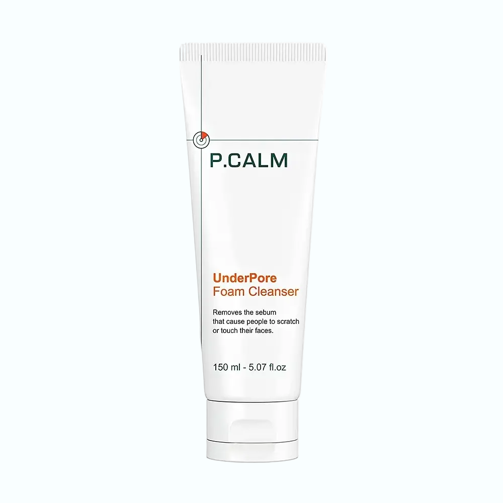 P.CALM UnderPore Foam Cleanser for deep pore cleansing and acne-prone skin with BHA and AHA