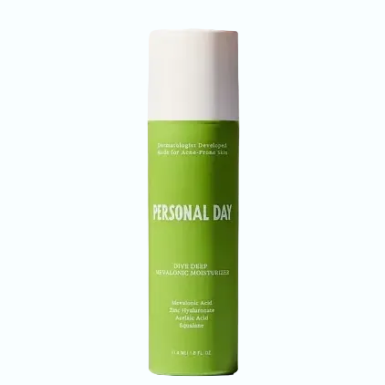 Personal Day Dive Deep Mevalonic Moisturizer with mevalonic acid for acne-prone skin hydration and repair
