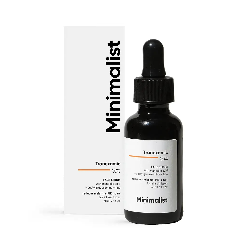 Minimalist Tranexamic 03% face serum for melasma, PIH, dark spots and hyperpigmentation