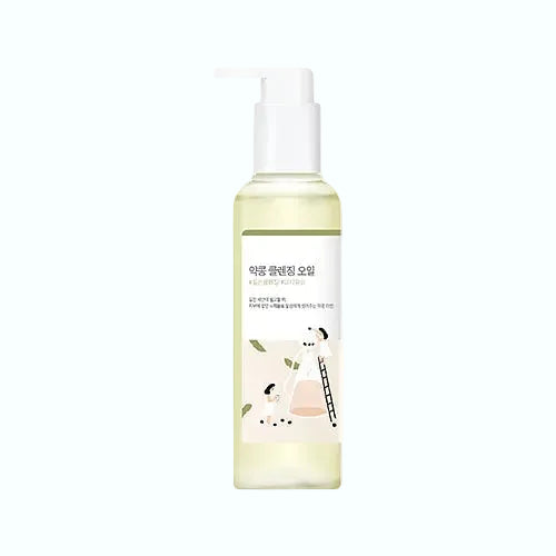 ROUND LAB Soybean Cleansing Oil removes makeup and impurities while nourishing sensitive skin