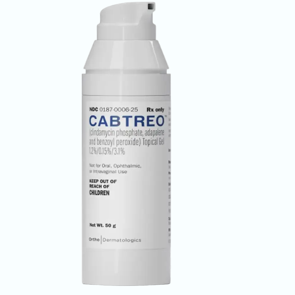 Bausch Health Cabtreo prescription acne gel with clindamycin, adapalene, and benzoyl peroxide