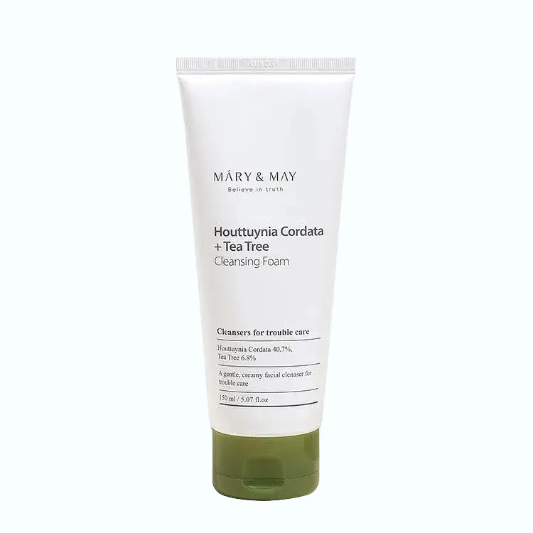Mary & May Houttuynia Cordata Tea Tree Cleansing Foam for acne-prone and sensitive skin