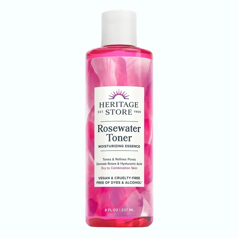 Heritage Store Rosewater Toner with yaluronic acid for hydration and soothing sensitive skin