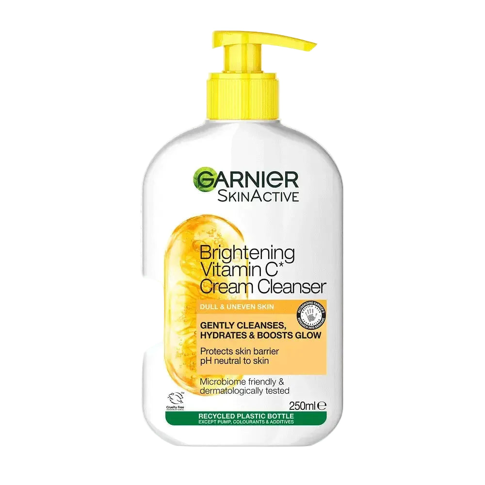 Garnier Vitamin C Brightening Cream Cleanser for dull uneven skin, hydrating and brightening