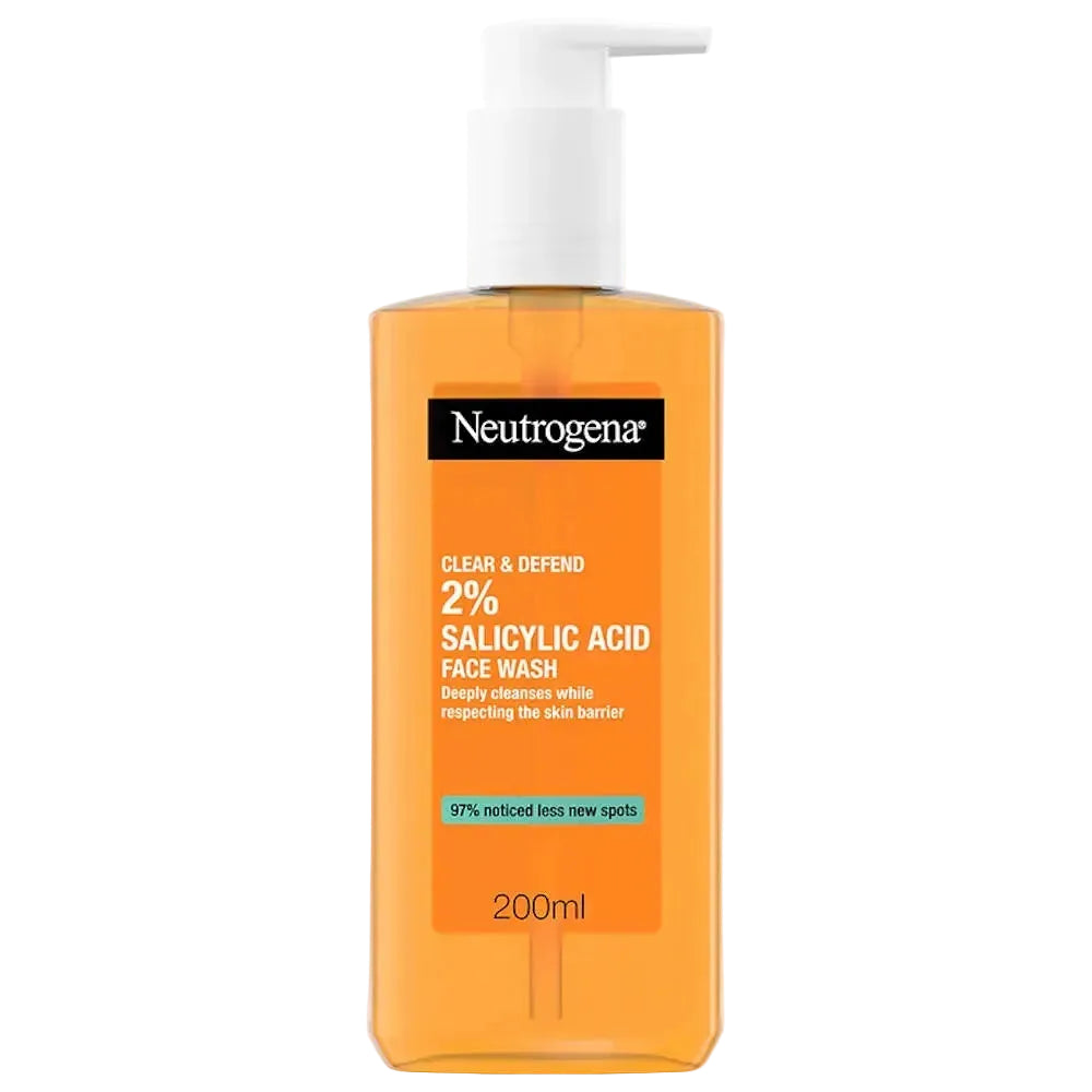 Neutrogena Clear & Defend 2% Salicylic Acid Face Wash for acne-prone skin