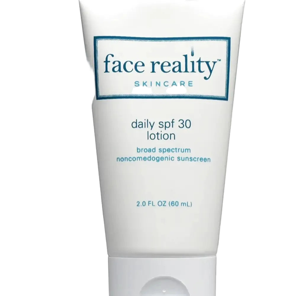 Face Reality Skincare Daily SPF30 Lotion lightweight broad-spectrum sunscreen for acne-prone skin