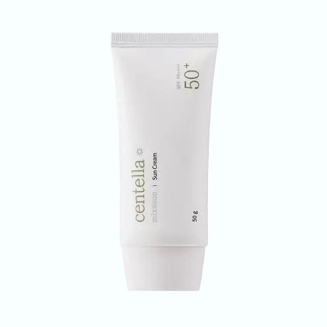 mixsoon Centella Sun Cream SPF 50+ PA++++ lightweight chemical sunscreen with centella asiatica for sensitive skin