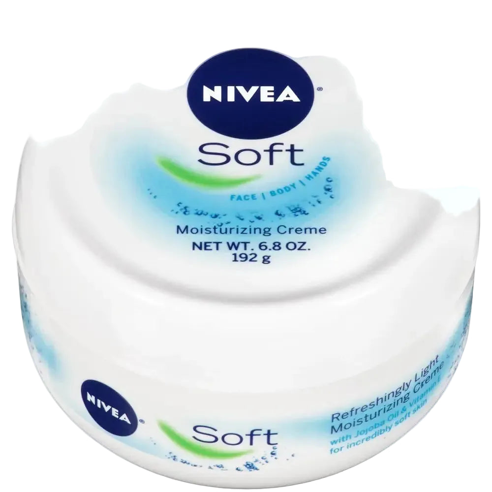 NIVEA Soft Moisturizing Crème lightweight all-in-one cream for face, body and hands with jojoba oil