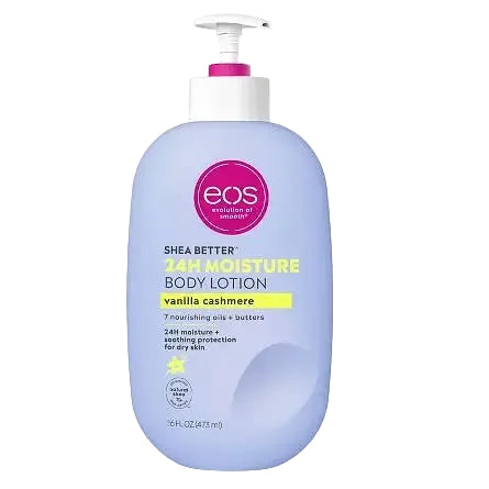 EOS Shea Better Moisture Body Lotion Vanilla Cashmere for 24-hour hydration