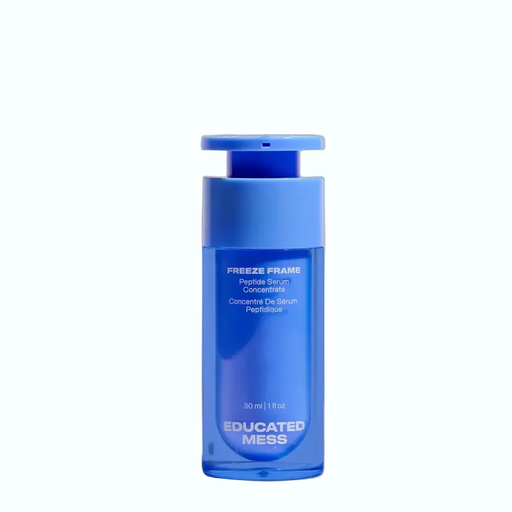 Educated Mess Freeze Frame Peptide Serum with advanced peptides for anti-aging and firming