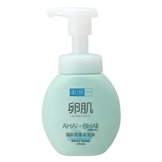 Hada Labo AHA + BHA Mild Exfoliating Foaming Wash for gentle exfoliation and pore cleansing
