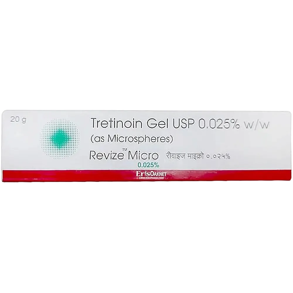 Eris Oaknet Revize Micro Tretinoin Gel 0.025% for anti-aging and acne treatment