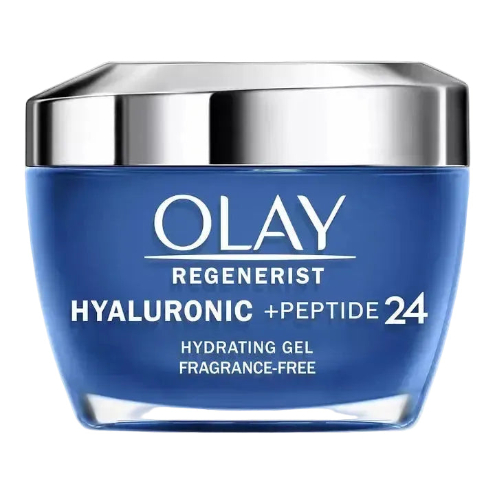 Olay Regenerist Hyaluronic + Peptide 24 Gel Face Moisturizer for 24-hour hydration and plump skin