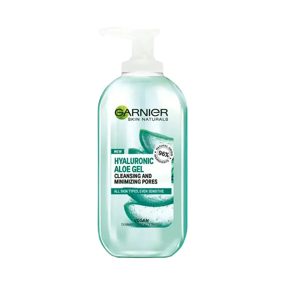 Garnier Skin Naturals Hyaluronic Aloe Gel Wash cleanser for hydration and pore cleansing