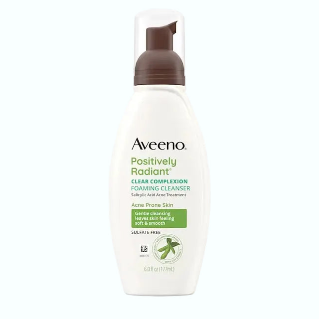 Aveeno Clear Complexion Foaming Cleanser with salicylic acid for acne-prone skin and gentle cleansing