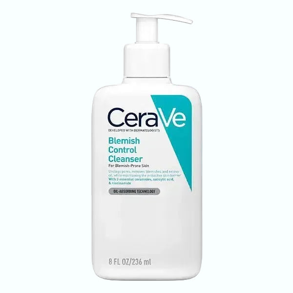 CeraVe Blemish Control Cleanser with 2% salicylic acid for acne-prone skin and oil control