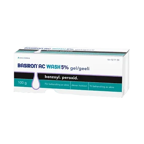 Galderma Basiron AC Wash 5% Gel benzoyl peroxide face cleanser for acne-prone skin