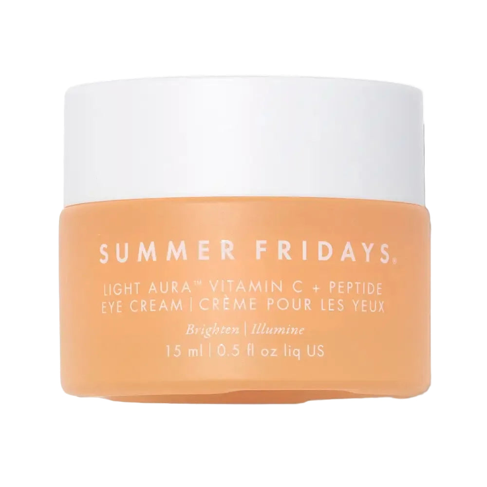 Summer Fridays Light Aura Vitamin C + Peptide Eye Cream for brightening and firming under eyes