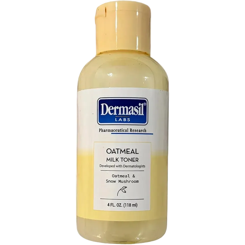 Dermasil Oatmeal Milk Toner with colloidal oatmeal and snow mushroom for dry and sensitive skin hydration