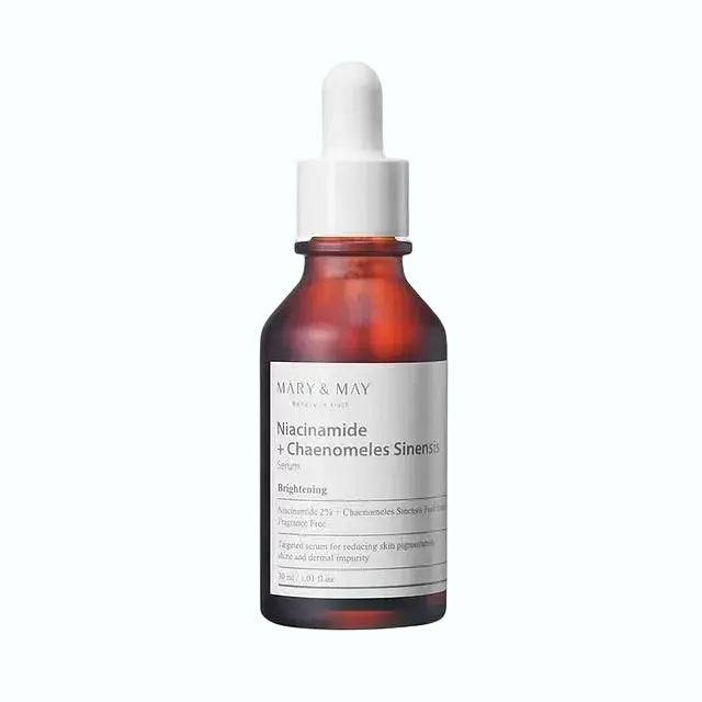 Mary & May Niacinamide + Chaenomeles Sinensis Serum for brightening and pore minimizing