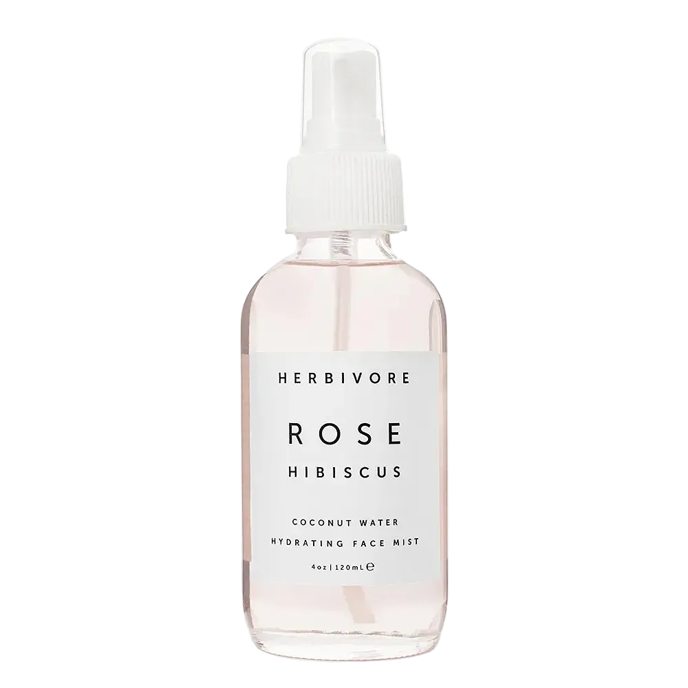 Herbivore Rose Hibiscus Coconut Water Face Mist for hydration and refreshing skin with natural botanicals