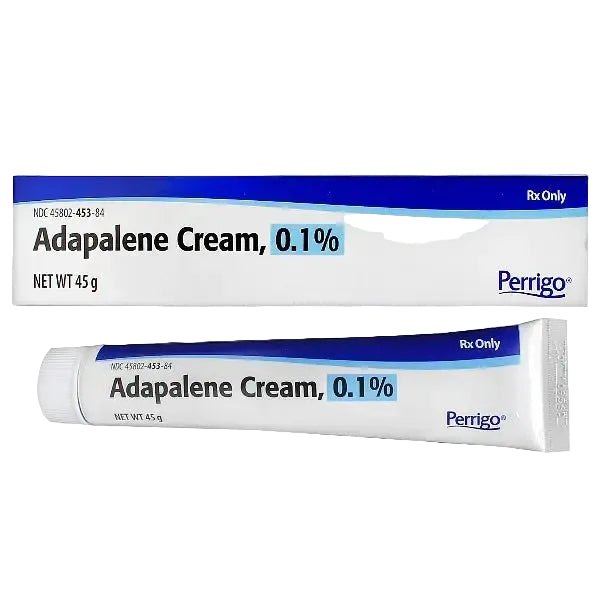 Perrigo Adapalene Cream 0.1% prescription retinoid acne treatment for acne-prone skin